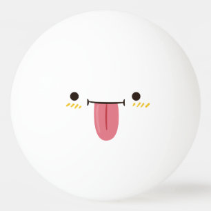 Funny Face. Emoji Emoticon. Playful Ping Pong Ball