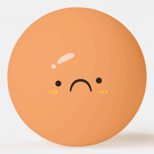 Funny Face. Emoji. Emoticon. Sad Ping Pong Ball (Back)