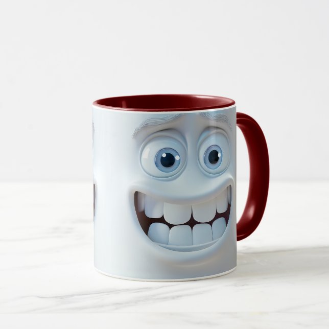 Funny Face Expression Ceramic Coffee Mug ☕ (Front Right)