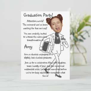 Funny Face Fun & Unique Photo Graduation Party Invitation