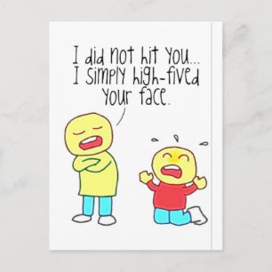 Funny Face High Five Postcard