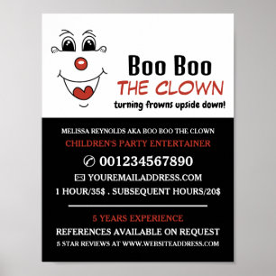 Funny Face, Kids Entertainer, Clown Advertising Poster