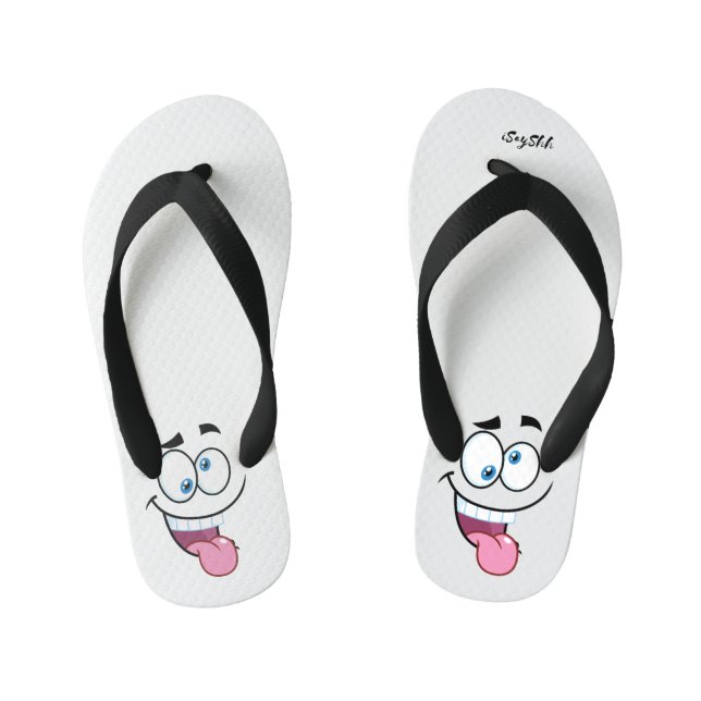 funny face kid's flip flops (Footbed)