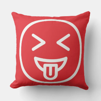 Funny face laughing smiling humour trendy red cute cushion