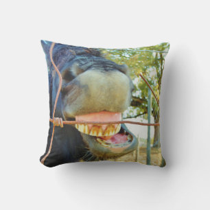 Funny face miniature horse cushion