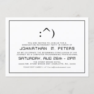 Funny Face Minimal Computer Science Grad Invite