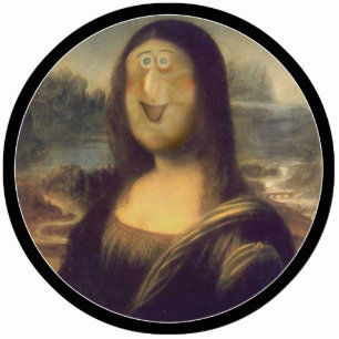 Funny Face Mona Lisa Laughter Standing Photo Sculpture