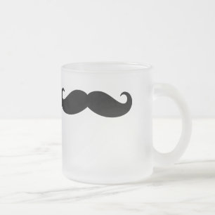 Funny Face Moustache Moustache Facial Hair Pattern Frosted Glass Coffee Mug