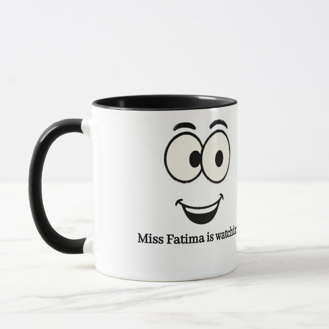 Funny Face Mug – Custom Text | Eyes & Smile (Left)
