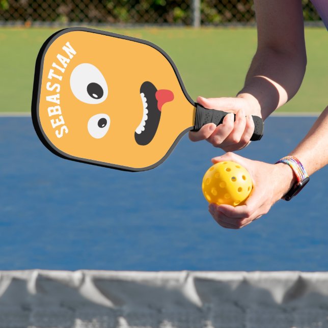 Funny Face Novelty Personalised Name Pickleball Paddle (Insitu)