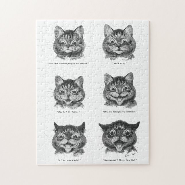 Funny Face of Cat, Louis Wain Jigsaw Puzzle (Vertical)