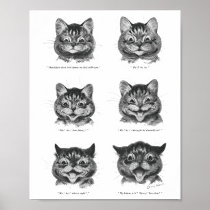 Funny Face of Cat, Louis Wain Poster