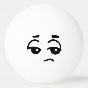 FUNNY FACE ONE STAR WHITE PING PONG BALL