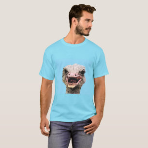 Funny Face Ostrich Bird Smiling Animal T-Shirt