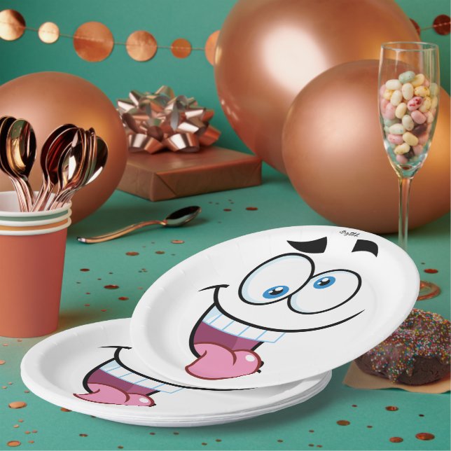 funny face paper plate (Multi)