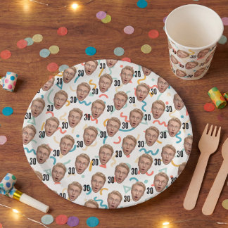 Funny Face Personalized Photo Party Paper Plate