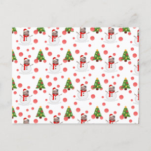 Funny Face Photo Personalised Snowman Christmas Postcard