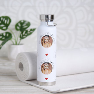 Funny Face Photo Valentine's Day Emotional Support Water Bottle