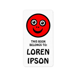 Funny Face - Red - Book Plate Label