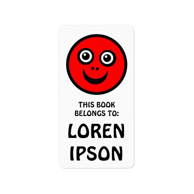 Funny Face - Red - Book Plate Label (Front)