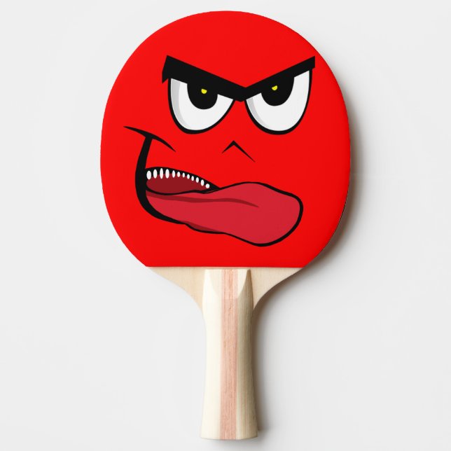 Funny Face Red Triple Nanner Table Tennis Ping Pong Paddle (Front)
