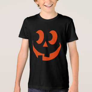 Funny Face Silly Pumpkin Jack O Lantern Tri-Blend Shirt