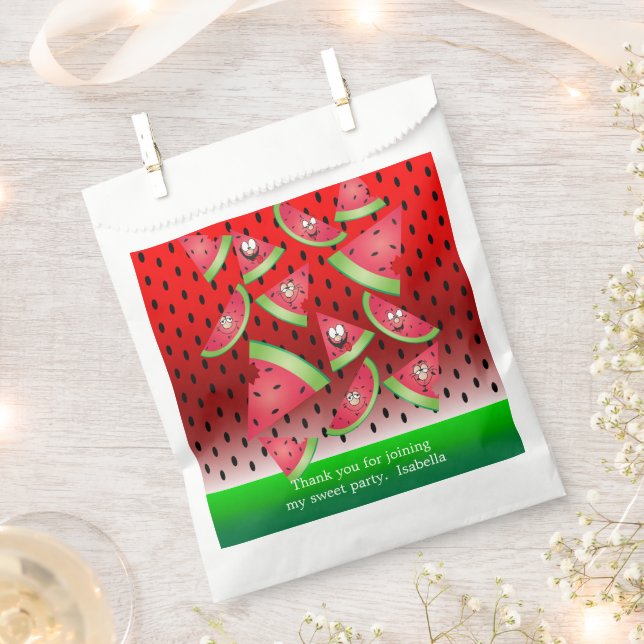Funny Face Watermelon Design Favour Bags (Clipped)
