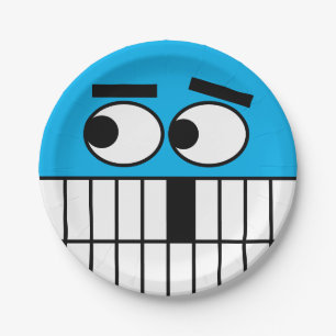 Funny face with missing tooth Birthday party Paper Plate