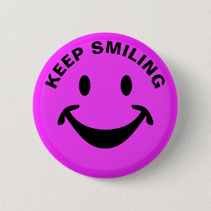Funny face + your backg. & ideas 6 cm round badge