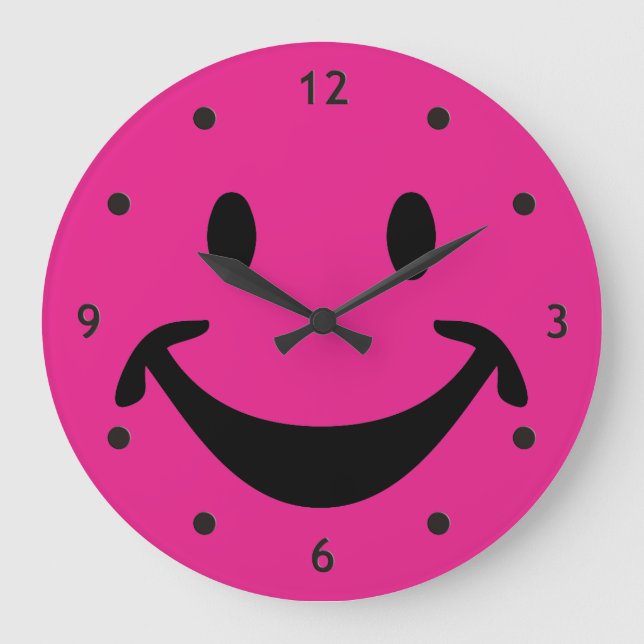Funny face + your backg. & ideas large clock (Front)