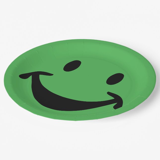 Funny face + your backg. & ideas paper plate (Angled)