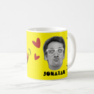 Funny Face Yummy Smile Fun Yellow Photo Mug