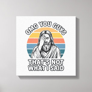 Funny Facepalm Retro Quote Vintage Engraving Shirt Canvas Print