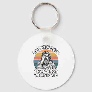 Funny Facepalm Retro Quote Vintage Engraving Shirt Key Ring