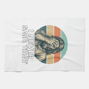 Funny Facepalm Vintage Engraving Quote Design_1 Tea Towel