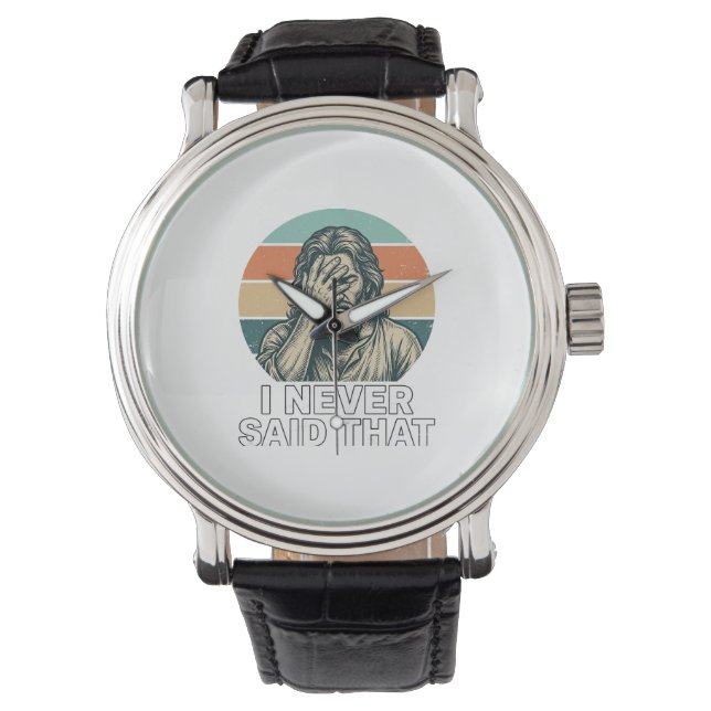 Funny Facepalm Vintage Engraving Quote Design_1 Watch (Front)