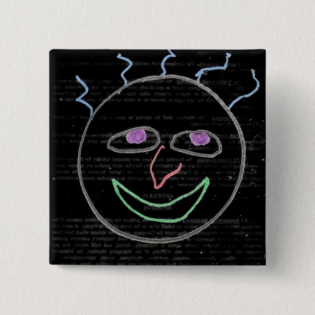 Funny Faces 15 Cm Square Badge (Front)