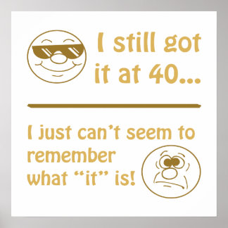 Funny Faces 40th Birthday Poster