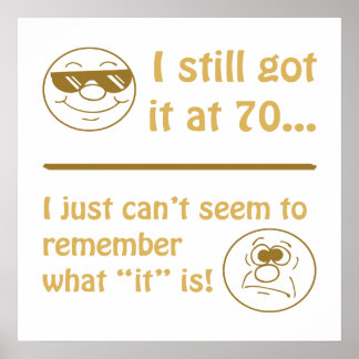 Funny Faces 70th Birthday Gag Gifts Poster