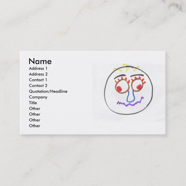 Funny Faces Business Card (Front)