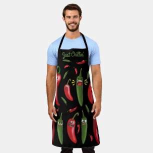 Funny faces chilli chile peppers Mexican southwest Apron