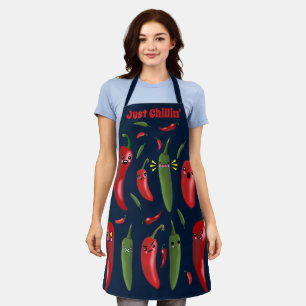 Funny faces chilli chile peppers Mexican southwest Apron
