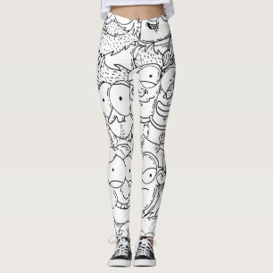 Funny Faces Creative Pattern Design Leggings