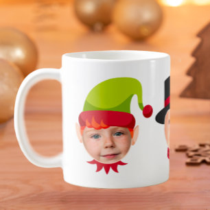 Funny Faces Elf & Santa Mug