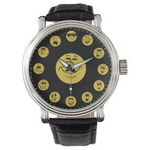 Funny Faces & Expressions in Gold Emoji's Watch