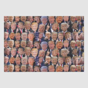 Funny Faces Of Trump Tissue Paper