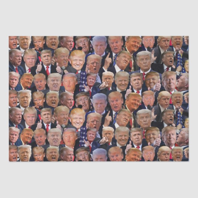 Funny Faces Of Trump Tissue Paper (Front)
