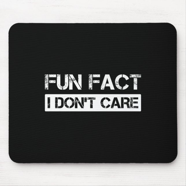 Funny Fact I Don't Care Motivational Quotes Premiu Mouse Mat (Front)