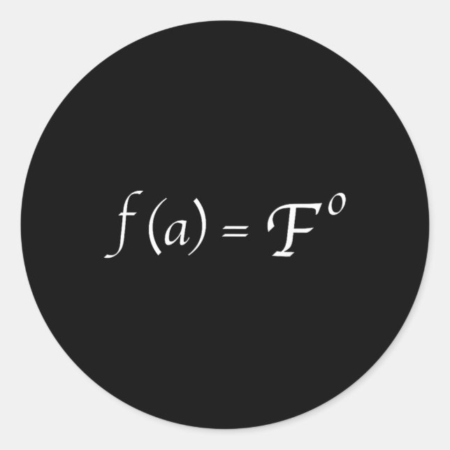 Funny Fafo Math Equation Novelty Math Teacher  Classic Round Sticker (Front)