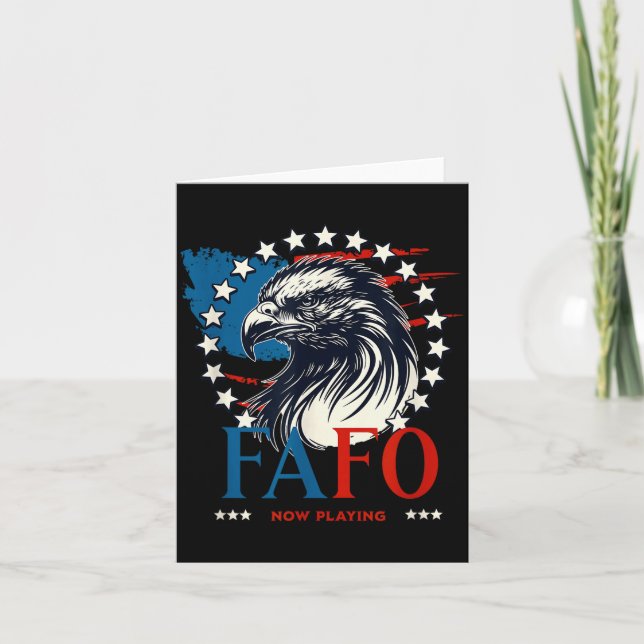 Funny! Fafo Now Playing Fa Fo Usa Funny Around Fin Card (Front)